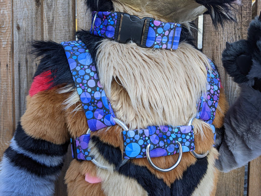 GEOMETRIC PATTERN costume fursuit collar leash or harness handmade by Norsewolf for cosplay and pets