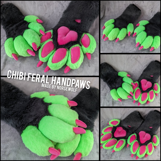 CUSTOM chibi 5-finger feral handpaws handmade by Norsewolf