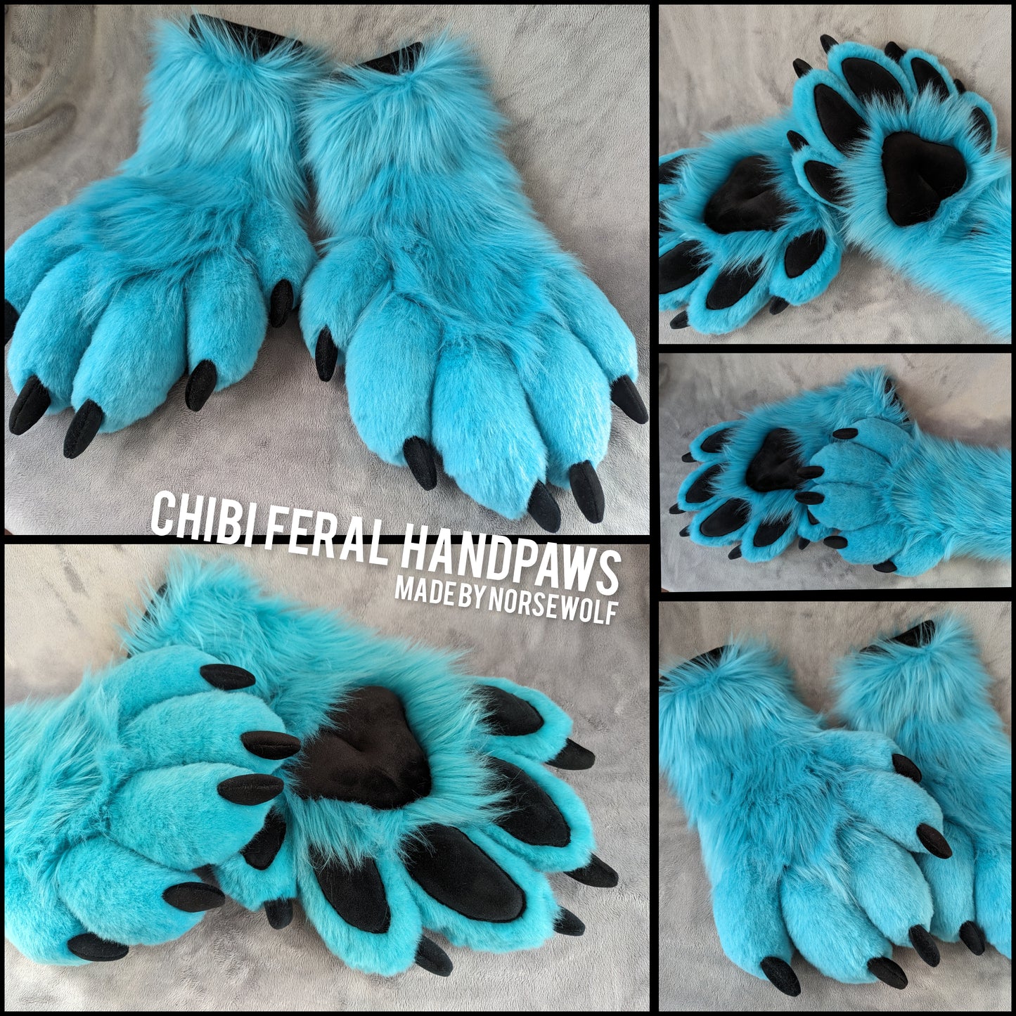 CUSTOM chibi 5-finger feral handpaws handmade by Norsewolf