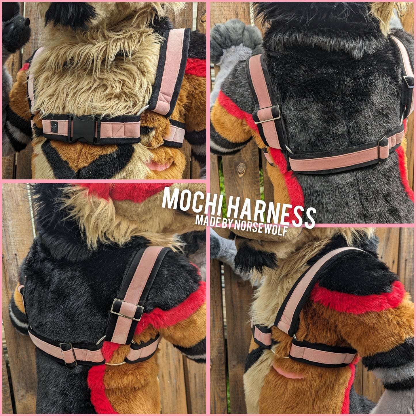 CUSTOM mochi bulldog harness handmade by Norsewolf for cosplay costumes or fursuits