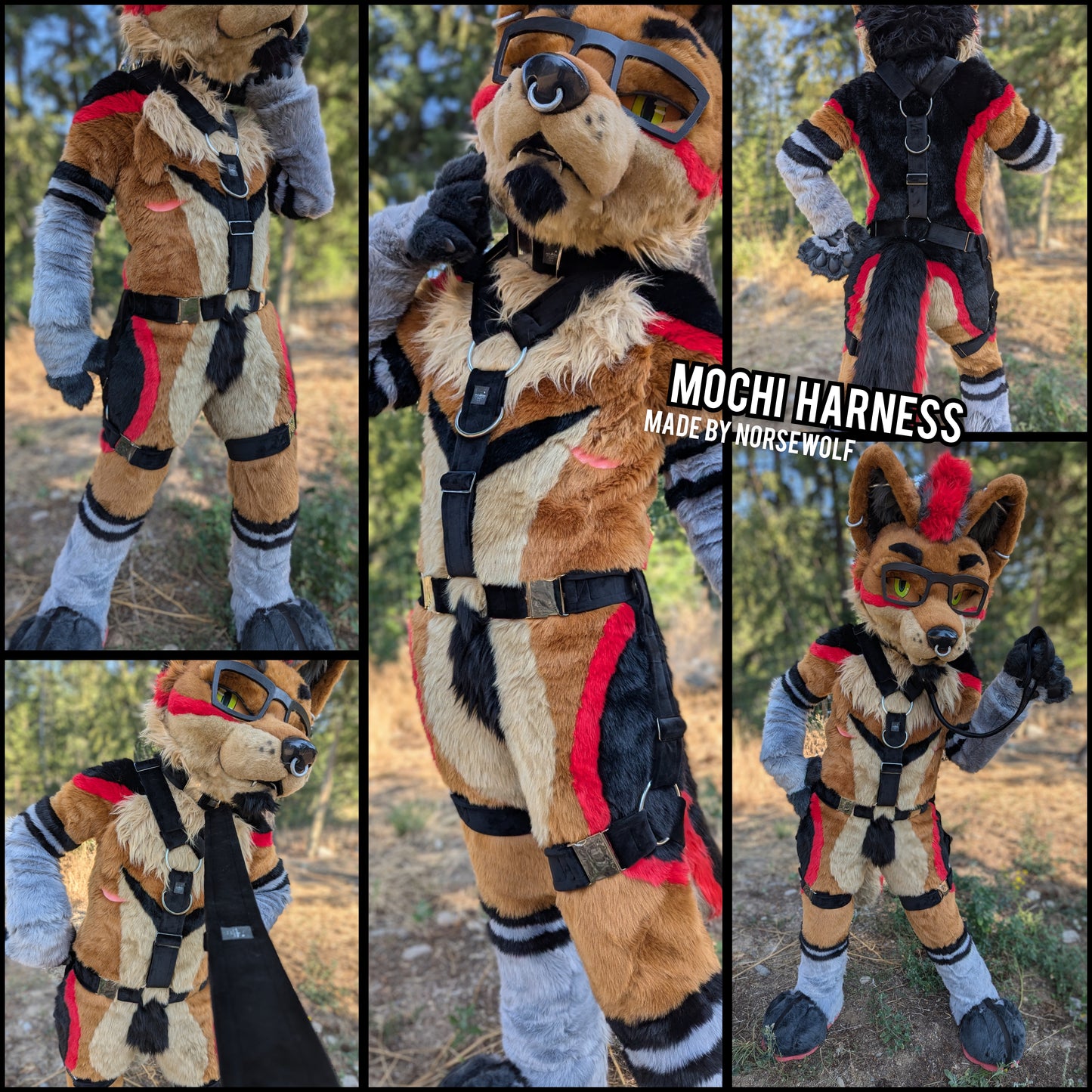 CUSTOM Y style with leg straps mochi harness handmade by Norsewolf for cosplay costumes or fursuits