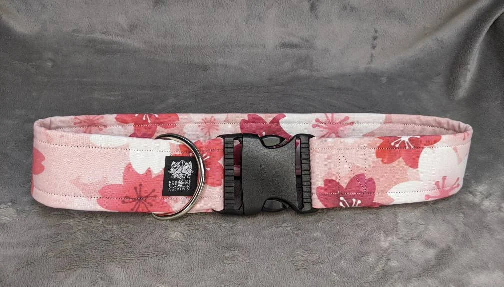 CHERRY BLOSSOMS costume fursuit collar handmade by Norsewolf for cosplay and pets