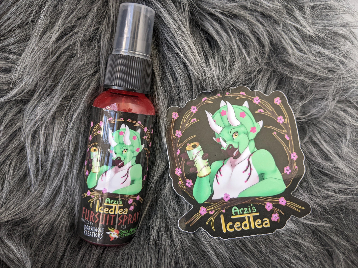 Arzi's Iced Tea Scented Fursuit Spray in 10ml & 50ml + 3" sticker