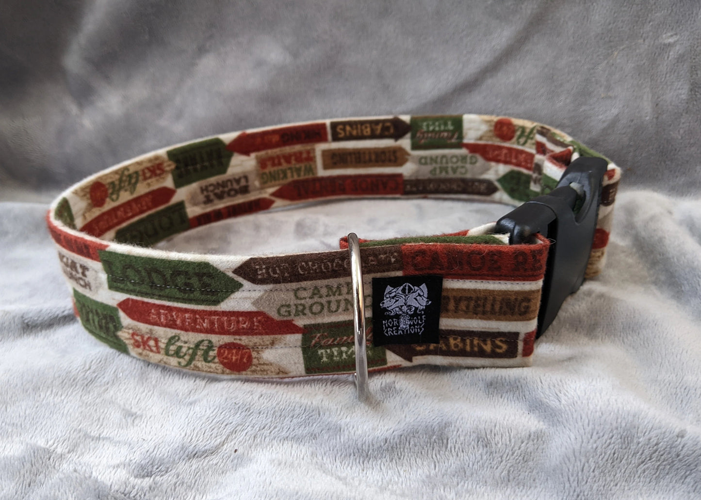 CAMPING SIGNS costume fursuit collar handmade by Norsewolf for cosplay and pets