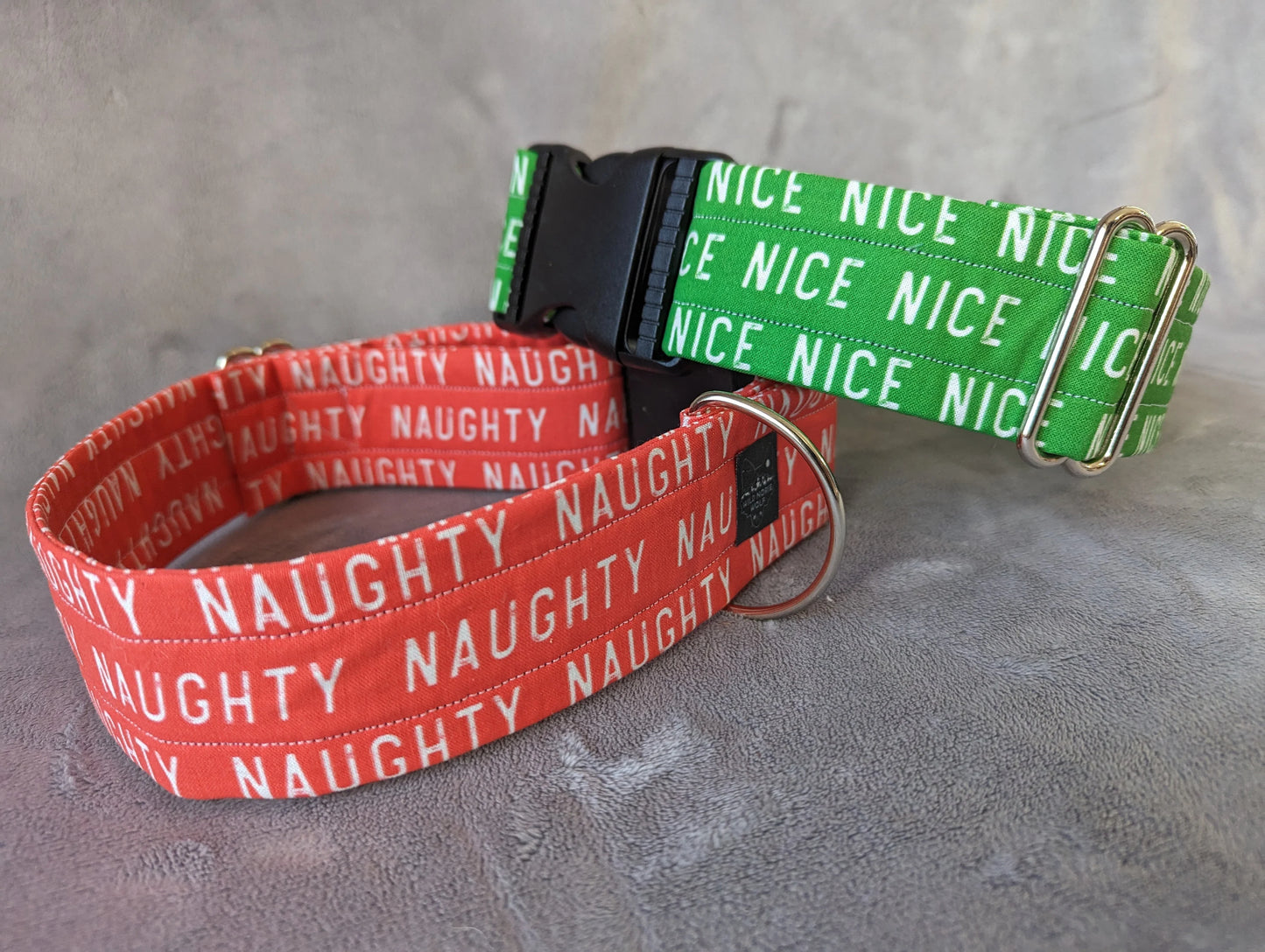 NAUGHTY OR NICE? costume fursuit collar handmade by Norsewolf for cosplay and pets