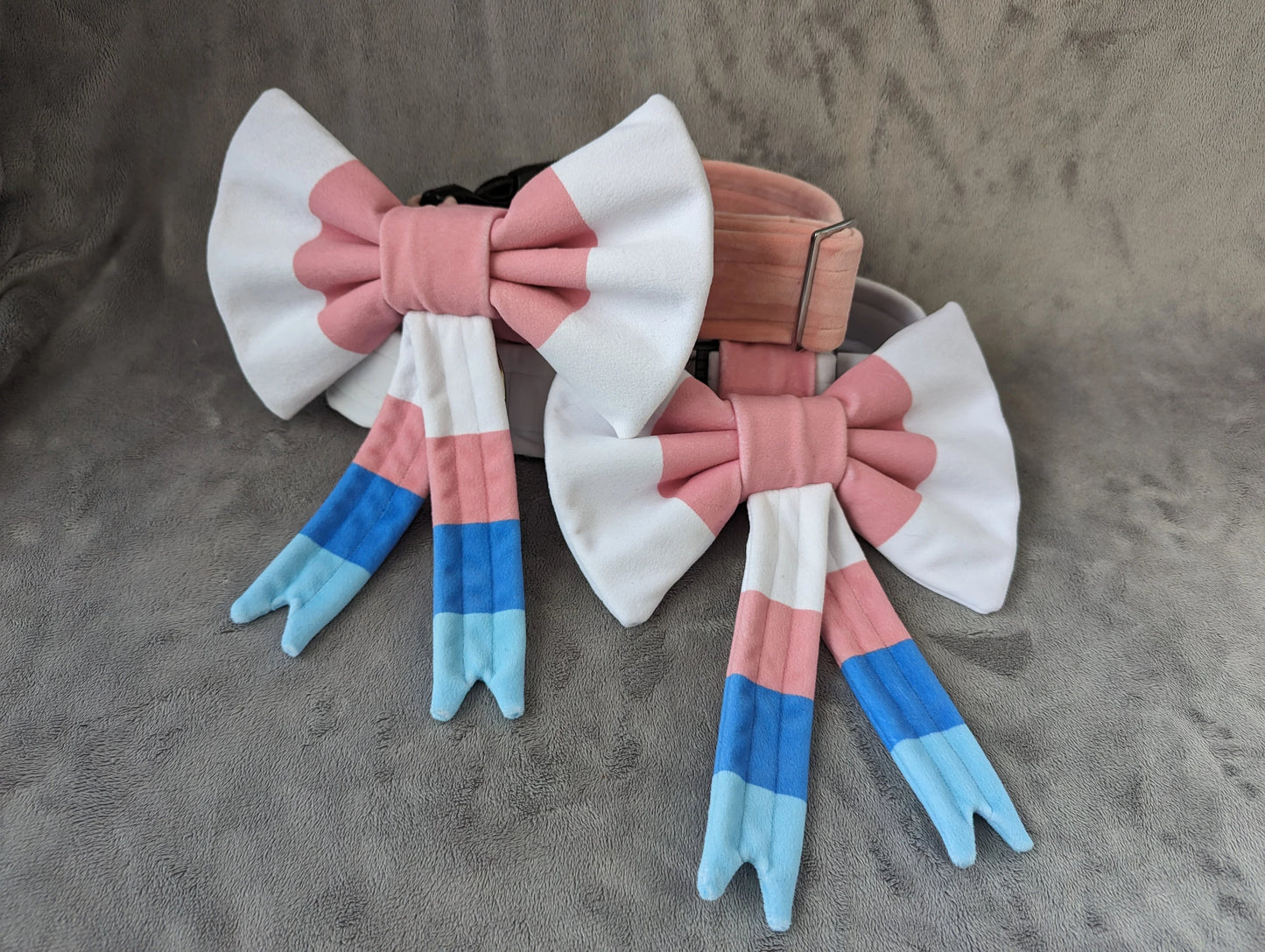 Sylveon inspired mochi bow collar for costume cosplay or fursuit