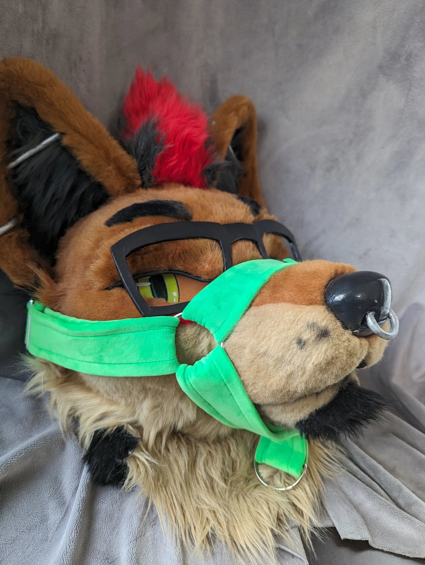 CUSTOM mochi muzzle harness for costume cosplay or fursuit