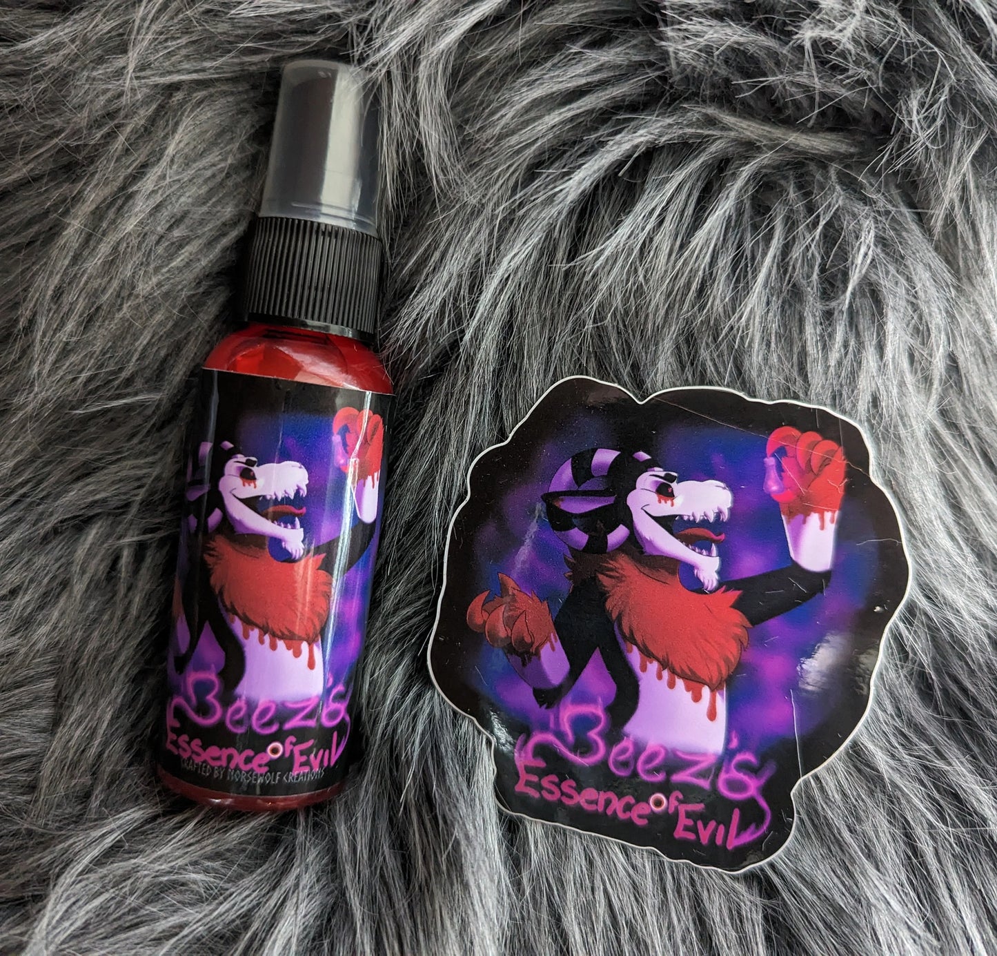 Beez's Essence of Evil Scented Fursuit Spray in 10ml & 50ml + 3" sticker