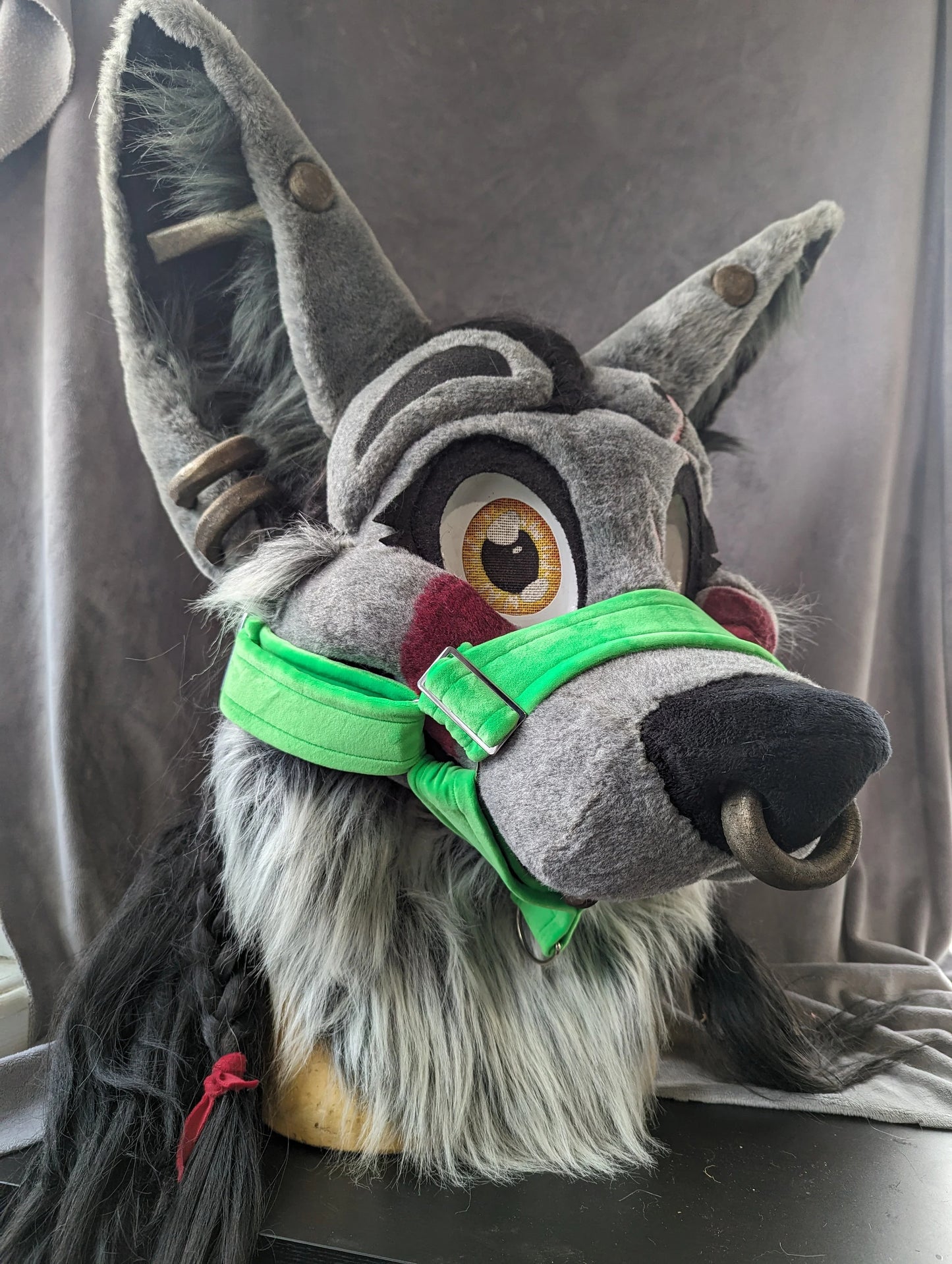 CUSTOM mochi muzzle harness for costume cosplay or fursuit