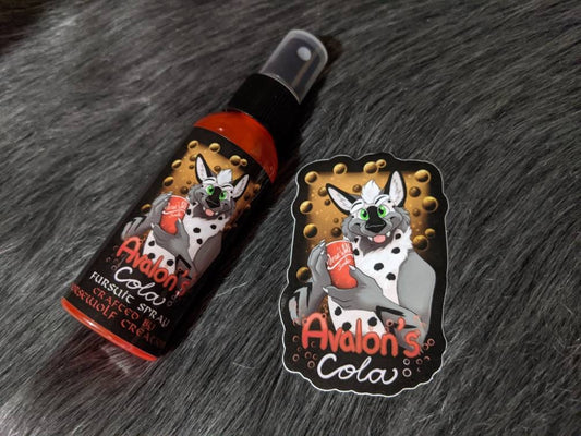 Avalon's Cola Scented Fursuit Spray in 10ml & 50ml + 3" sticker