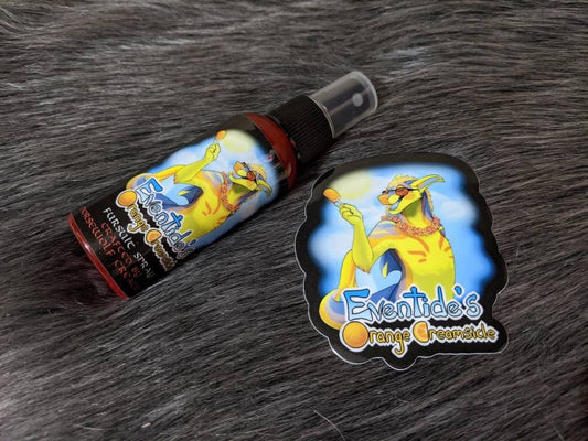 Eventide's Orange Creamsicle Scented Fursuit Spray in 10ml & 50ml + 3" sticker