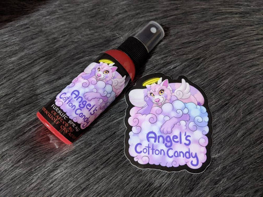 Angel's Cotton Candy Scented Fursuit Spray in 10ml & 50ml + 3" sticker