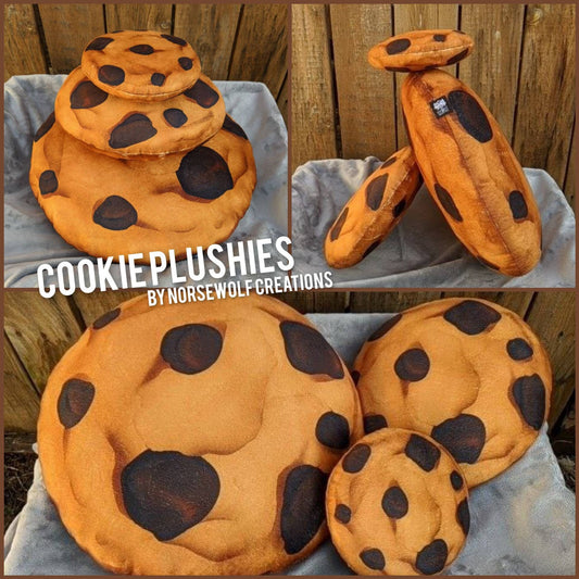 Cookie plush toy in 3 different sizes, hand made by Norsewolf Creations