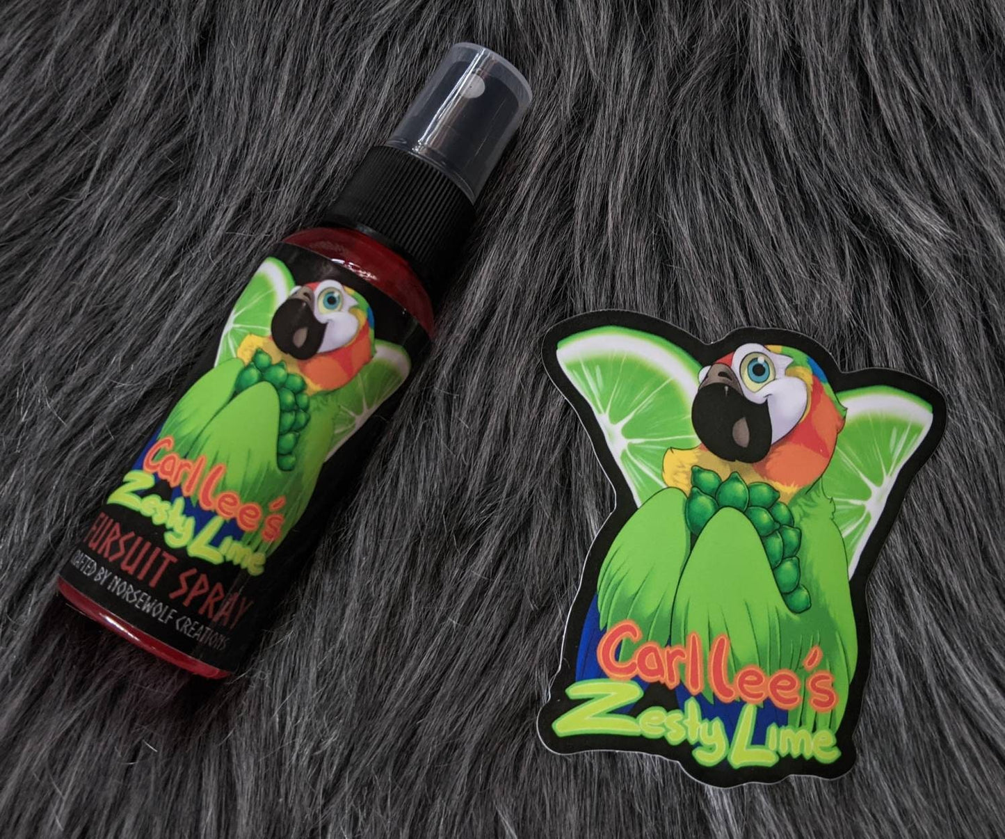 Carl Lee's Zesty Lime Scented Fursuit Spray in 10ml & 50ml + 3" sticker