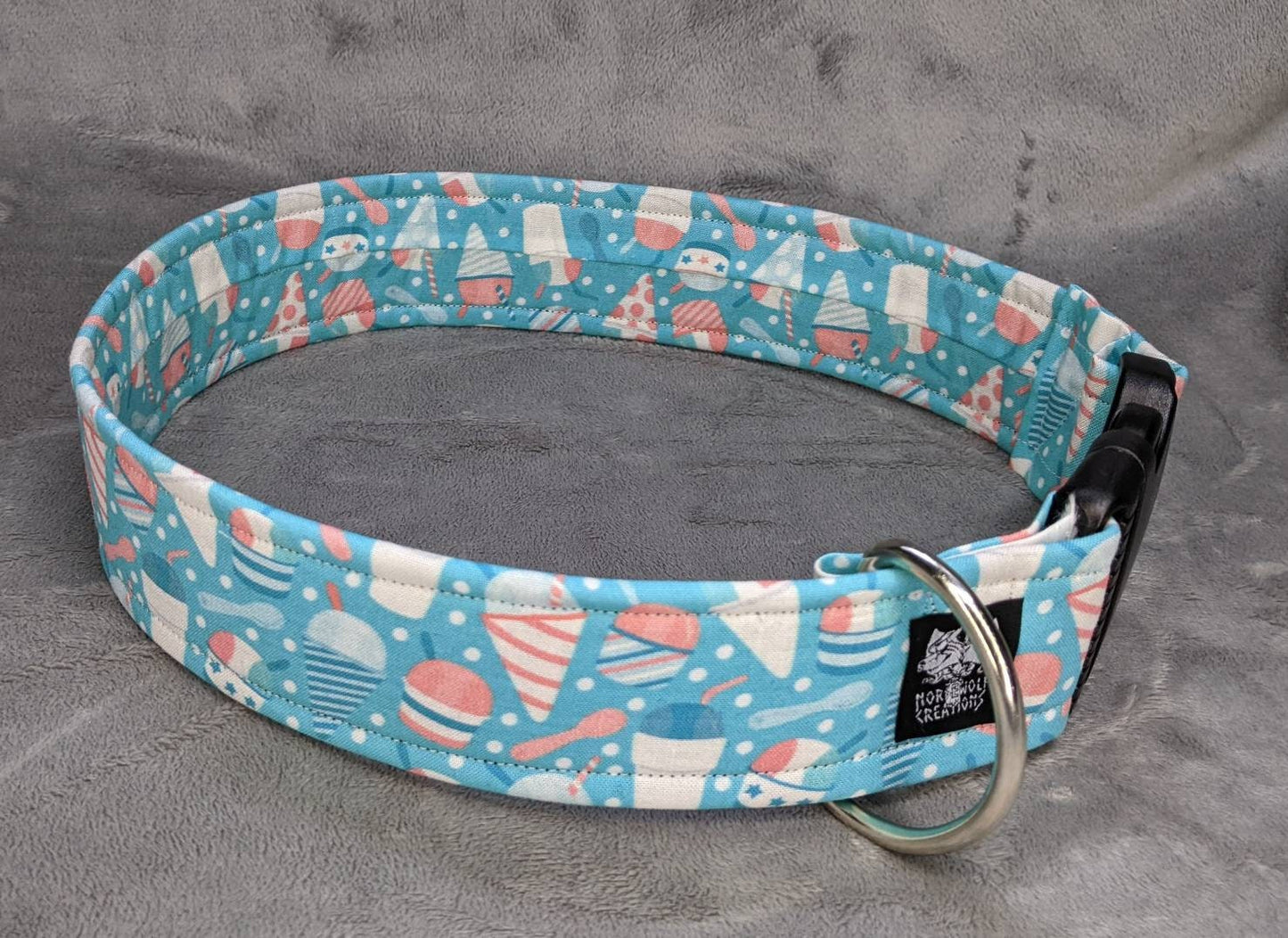 BLUE RASPBERRY snowcone costume fursuit collar handmade by Norsewolf for cosplay and pets